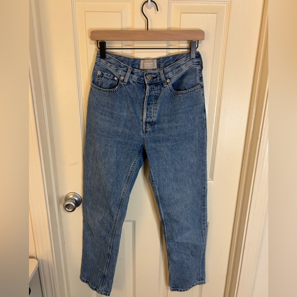 Everlane The Cheeky Jean 25 Crop Blue Organic Cotton High Rise - Picture 2 of 5